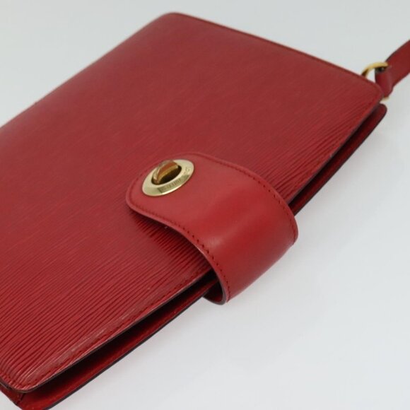 Authentic LOUIS VUITTON Epi Capuchin Shoulder Bag Red M52347 LV - Picture 13 of 16